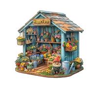 Jigfoxy Puzzle en bois pour adultes, Happy Farm Hibou Puzzle en bois pour adulte, puzzle unique en bois, famille et amis L-34 x 33,2 cm - 260 pièces