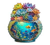 Jigfoxy Puzzle en bois pour adultes, puzzle en bois succulent, puzzle animal unique en bois, cadeau de Noël pour la famille et les amis, L-34 x 29,6 cm-225 pièces