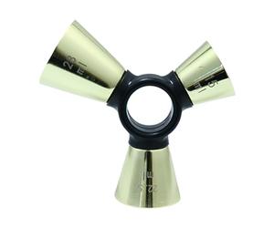Jigger pour barman - Extrémité en acier inoxydable, ergonomique, précis, niveau de base incliné | Capacité partagée de 4 onces, 2 unités de mesure sur le côté, 1 coussinet de lesté pour les