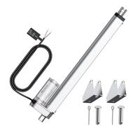 JiGiU 1500N 300mm Actionneur Linéaire Moteur Electrique 12V DC Verin Electrique Contrôle de Mouvement Moteur d'Actionneur Linéaire Robuste Étanche IP65 pour Voitures, Meuble - Argent