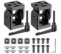 JiGiU 2PCS Connecteur Profilé Aluminium 4040, Noir | Charnière d'Angle Réglable 180°, avec Levier de Serrage, pour Profilé 4040 Rainure 8mm, Usage Industriel et Bricolage