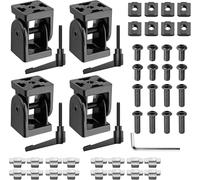 JiGiU 4pcs Connecteur Profilé Aluminium Charnière Profilé d'Aluminium 4040 Connecteur Coudé Réglable Angle de Rotation à 180° avec Poignée de Charnière D'Angle pour Profil en Aluminium 4040 (Noir)