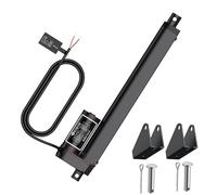 JiGiU Actionneur Linéaire 12V 750N IP65, Course 300mm, 5mm/s, Vérin Électrique Auto-bloquant avec Supports, pour Ouvre-porte/Ouvre-fenêtre, Domotique, Machines - Noir