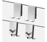 JiGiU Crochets de Porte de Douche 4 Pcs, Crochet Porte Serviette en Acier Inoxydable sans Perçage, Crochet Mural pour Salle de Bain Adapter 6-12 mm d'Épaisseur du Verre