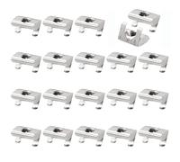 JiGiU Lot de 20 blocs à rainure 6 avec ressort pivotant avec chevalet en tôle à ressort en acier galvanisé pour profil d'extrusion UE standard 2020 en aluminium (20type, filetage M5)