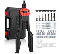 JiGiU Pince à Insert Fileté M3-M12 avec 7 Mandrins + 110 Écrous, Rivet Nut Tool 13”, Pince Ergonomique à Riveter avec Mallette, pour Automobile, Garage et Atelier