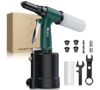 JiGiU Riveteuse Pneumatique multifonctionnel Pistolet à Rivets Pneumatique Robuste et Professionnelle pour Atelier, Voiture, Réparation, Construction (2,4mm-4,8mm)