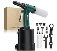 JiGiU Riveteuse Pneumatique multifonctionnel Pistolet à Rivets Pneumatique Robuste et Professionnelle pour Atelier, Voiture, Réparation, Construction (2,4mm-6,4mm)