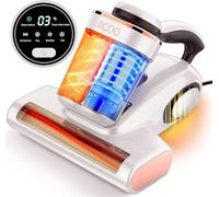JIGOO J300 Aspirateur Matelas Anti Acariens, Aspirateur Canapé 500W avec lumière UV-C et Fonction ultrasons, Capteur de acariens, Affichage numérique Intelligent, pour Matelas, Canapés, Lit