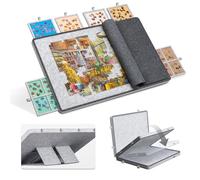 Jigpal Planche à puzzle inclinable de 1500 pièces avec 6 tiroirs colorés et couvercle, table de puzzle pliable avec chevalet/support intégré réglable sur 3 positions, plateau de jeu léger pour adultes