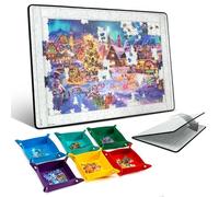 Jigpal Planche de puzzle avec 6 plateaux de tri, tapis de puzzle pliable avec housse en feutre pour économiser le rangement, léger et portable, pour jeux de puzzle de 1000 à 1500 pièces