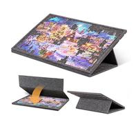 Jigpal Planche de puzzle inclinable de 1000 pièces avec support 2-en-1 et housse, table de jeu de puzzle en feutre avec 3 angles réglables, planche de puzzle légère et portable pour adulte (gris sans