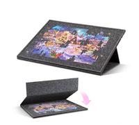 Jigpal Planche de puzzle inclinable de 1500 pièces avec support et housse 2 en 1, table de rangement en feutre avec 3 angles réglables, légère et portable