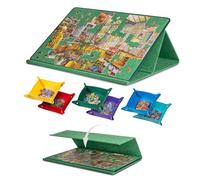 Jigpal Planche de puzzle portable de 1000 pièces avec 6 plateaux de tri colorés, planches de puzzle inclinables avec support et housse 2 en 1, table de puzzle légère en feutre avec réglages d'angle
