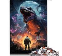 Jigsaw 1000 Piece Adult Ferocious Dinosaur Wooden Jigsaw Puzzles Puzzling for Gift 50x75cm