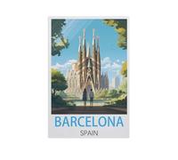 Jigsaw 1000 Pieces，Barcelona Spain，DIY Art for Grown Ups Adults（26x38cm）-FS75