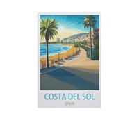 Jigsaw 1000 Pieces，Costa Del Sol Spain，DIY Art for Grown Ups Adults（38x52cm）-FY15