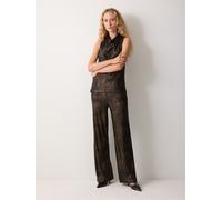 Jigsaw Jigsaw Gold Crackle Wide Leg Trousers