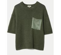 Jigsaw Jigsaw Green Linen Silk Pocket T-Shirt