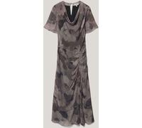 Jigsaw Jigsaw Grey Antique Floral Midi Dress Grey EU 36 (UK 8)