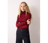 Jigsaw Jigsaw Red Wool Jersey Polo Neck Top
