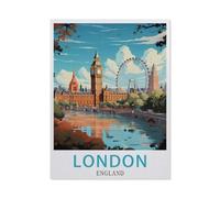 Jigsaw Puzzle 1000 Piece，London England Vintage Travel Poster，Paper Jigsaw Puzzle for Kids Adult, Puzzle Game Toys Gift for Wall Decoration（26x38CM）-BB12