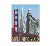 Jigsaw Puzzle 1000 Piece，San Francisco Vintage Travel Poster，Adult Puzzle DIY Kit Paper Puzzle Modern Home Decor Unique Gift（26x38cm）-BJ47