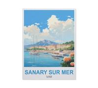 Jigsaw Puzzle 1000 Piece，Sanary sur Mer VAR Vintage Travel Posters，Classic Puzzle DIY Kit Paper Toy Unique Gift Home Decor（50x70cm）-AR57