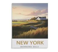 Jigsaw Puzzle 1000 Piece，Shinnecock Hills New York Vintage Travel Poster，Paper Jigsaw Puzzle for Kids Adult, Puzzle Game Toys Gift for Wall Decoration（50x70cm）-L55