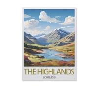 Jigsaw Puzzle 1000 Piece，The Highlands Scotland，Classic Puzzle DIY Kit Paper Toy Unique Gift Home Decor（50x70cm）-FJ38