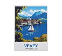 Jigsaw Puzzle 1000 Piece，Vevey Switzerland，Classic Puzzle Adult Puzzle DIY Kit Paper Toy Unique Gift Modern Home Decor（50x70cm）-FC80
