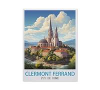 Jigsaw Puzzle 1000 Pièces Adultes,Clermont-Ferrand PUY-de-Dôme,Bois Puzzle Classique Jigsaw Puzzle pour Garçons Filles HD Impression Affiche Cadeau De Noël(75x50cm)-GO80