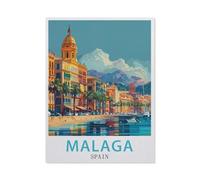 Jigsaw Puzzle 1000 Pièces Adultes,Espagne Malaga,Papier Puzzle Classique Jigsaw Puzzle pour Garçons Filles HD Impression Affiche Cadeau De Noël(50x70cm)-AZ59