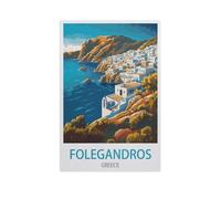 Jigsaw Puzzle 1000 Pièces Adultes,Folegandros, Grèce,Papier Puzzle Classique Jigsaw Puzzle pour Garçons Filles HD Impression Affiche Cadeau De Noël(50x70cm)-FX40