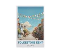Jigsaw Puzzle 1000 Pièces Adultes，Folkestone, Kent, Angleterre，Papier Puzzle Classique Jigsaw Puzzle pour Garçons Filles HD Impression Affiche Cadeau De Noël（38x26cm）-GI20