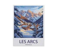 Jigsaw Puzzle 1000 Pièces Adultes，Les Arcs, France | Ski，Papier Puzzle Classique Jigsaw Puzzle pour Garçons Filles HD Impression Affiche Cadeau De Noël（50x70cm）-W76
