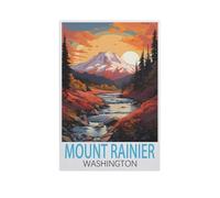 Jigsaw Puzzle 1000 Pièces Adultes，Mont Rainier Washington，Bois Puzzle Classique Jigsaw Puzzle pour Garçons Filles HD Impression Affiche Cadeau De Noël（75x50cm）-FQ80