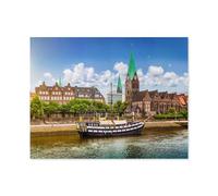 Jigsaw Puzzle 1000 Pièces Adultes，Ville Historique de Brême sur la Weser, Allemagne，Papier Puzzle Classique Jigsaw Puzzle pour Garçons Filles HD Impression Affiche Cadeau De Noël（50x70cm）-M48