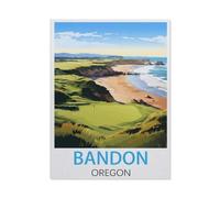Jigsaw Puzzle 1000 Pièces,Affiche de Voyage Vintage Bandon Oregon,Adultes Enfants Assemblage De Puzzles Jeux De Jouets Éducatifs(50x70cm)-AJ47