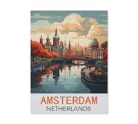 Jigsaw Puzzle 1000 Pieces，Amsterdam Netherlands，Large Family Puzzle Game Artwork for Adults Teens（38x52cm）-FL36