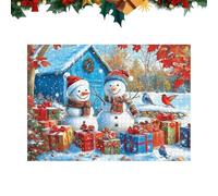 Jigsaw Puzzle - 1000 Pieces Decorative Christmas Snowman Puzzle | s Cardboard Pieces with Vibrant Holiday Design, Fun Activity for Women Men Friends Birthday New Year Home Apartment
