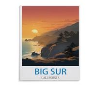Jigsaw Puzzle 1000 Pieces for Adults，Big sur California Poster，Teens Boys Girls Puzzles Difficult Challenging Puzzle for Party Games Kids Family Friends（50x70cm）-L89
