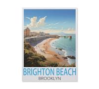 Jigsaw Puzzle 1000 Pieces for Adults，Brighton Beach Brooklyn，Teens Boys Girls Puzzles Difficult Challenging Puzzle for Party Games Kids Family Friends（50x70cm）-FM87