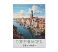 Jigsaw Puzzle 1000 Pieces for Adults，Copenhagen Denmark，Large Puzzle Game Artwork for Adults Teens, Family Decorations, Unique Puzzle Gift（38x52cm）-FJ83