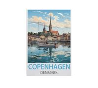 Jigsaw Puzzle 1000 Pieces for Adults，Copenhagen Denmark，Teens Boys Girls Puzzles Difficult Challenging Puzzle for Party Games Kids Family Friends（26x38cm）-FP87