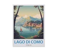 Jigsaw Puzzle 1000 Pieces for Adults，Lago Di Como Italia，Paper Puzzle - Unique Suitable for Teenagers and Adults（50x70cm）-FE2