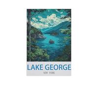 Jigsaw Puzzle 1000 Pieces for Adults，Lake George New York，Teens Boys Girls Puzzles Difficult Challenging Puzzle for Party Games Kids Family Friends（38x52cm）-GB67