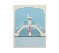 Jigsaw Puzzle 1000 Pieces for Adults，Saint-Malo Diving France Vintage Travel Poster，Teens Boys Girls Puzzles Premium Quality Fun Family Challenging Puzzles for Birthday（26x38cm）-BO9