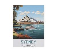 Jigsaw Puzzle 1000 Pieces for Adults，Sydney Australia Vintage Travel Poster，Teens Boys Girls Puzzles Difficult Challenging Puzzle for Party Games Kids Family Friends（50x70CM）-BH6