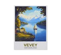 Jigsaw Puzzle 1000 Pieces for Adults，Vevey Switzerland，Large Puzzle Game Artwork for Adults Teens（38x52cm）-FC79